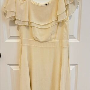 Elegant Cream Ruffle Dress
